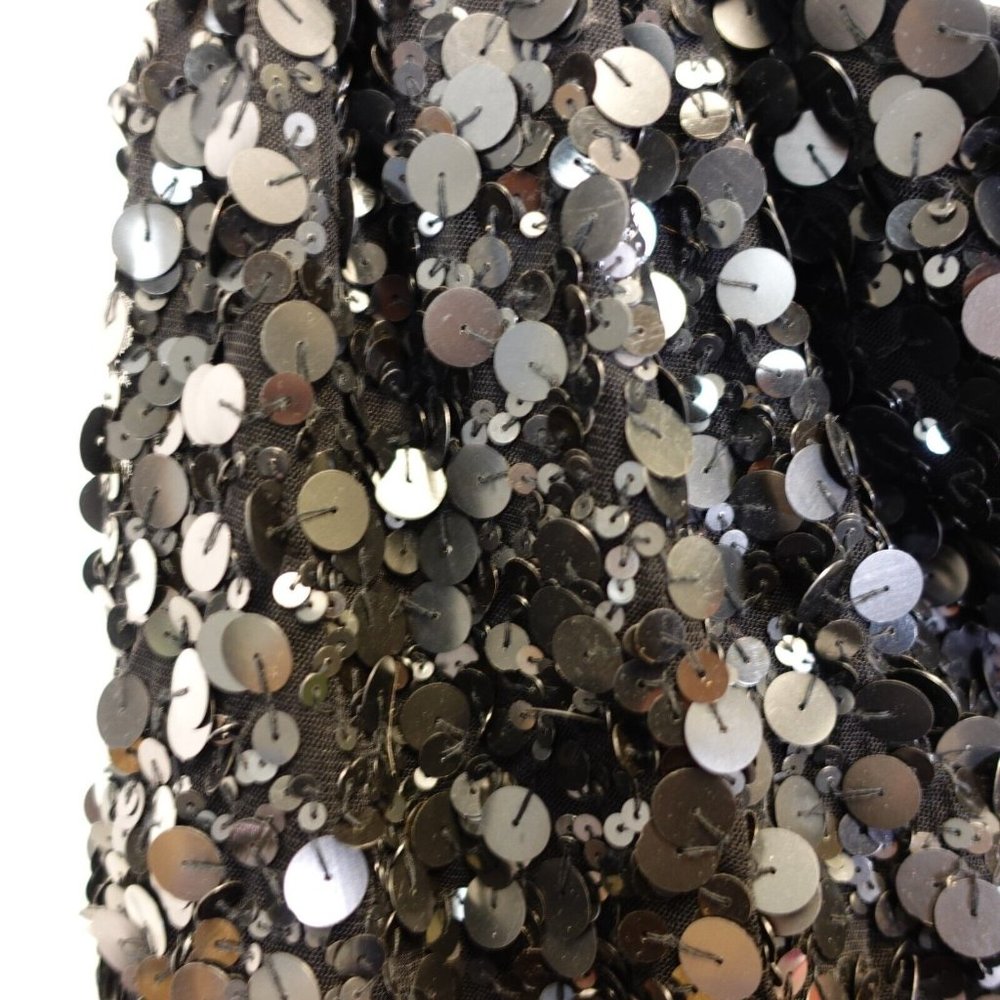 Scala Dress Small Black Mini Bodycon One Shoulder Sequin Party Evening Allover - Picture 10 of 11